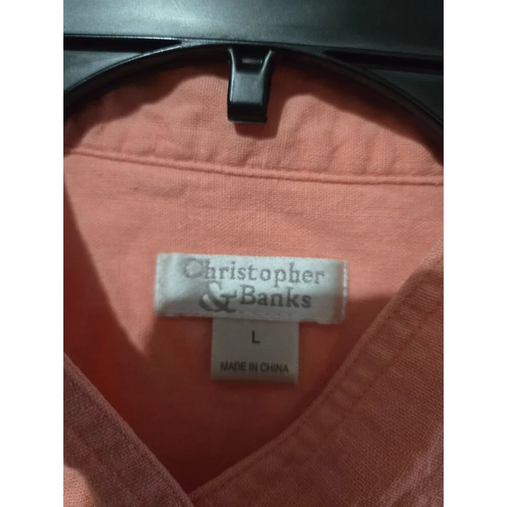 Christopher & Banks Linen Blend Horse‎ Embroidered Button-Down Jacket Size Large